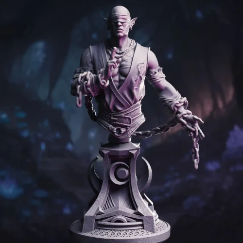 Uxas the Reborn – Drow Lunar Monk (Bust)